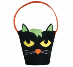 Secchio gatto nero in feltro da 20 cm