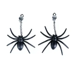Set collana e orecchini con ragno nero