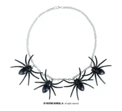 Set collana e orecchini con ragno nero