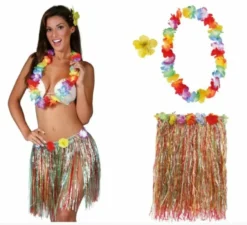 Set da 3 pezzi hawaiano in vari colori per donna
