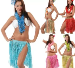 Set da 3 pezzi hawaiano in vari colori per donna