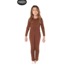 Set di body spandex marrone in 2 pezzi per bambini