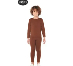 Set di body spandex marrone in 2 pezzi per bambini