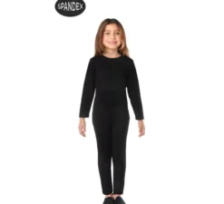 Set di body spandex nero in 2 pezzi per bambini