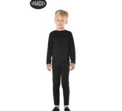 Set di body spandex nero in 2 pezzi per bambini