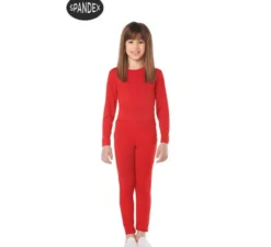 Set di body spandex rosso in 2 pezzi per bambini