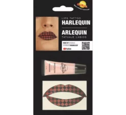 Set di tatuaggio labbra arlecchina con crema idratante