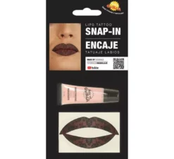 Set di tatuaggio labbra in pizzo con crema idratante