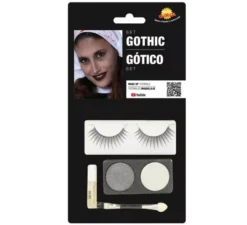 Set di trucco: argento e bianco, ciglia, colla, pennello