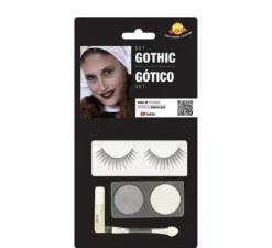 Set di trucco: argento e bianco, ciglia, colla, pennello