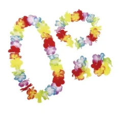 Set hawaiano: corona, collana e bracciali