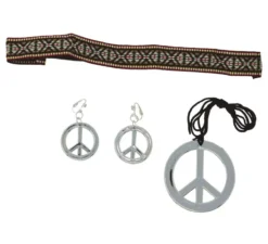Set hippy di orecchini, collana e nastro