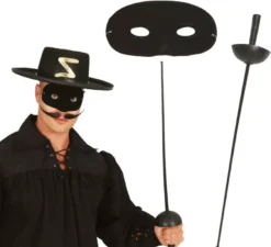 Set maschera e lamina 63 cm. Di eroe mascherato