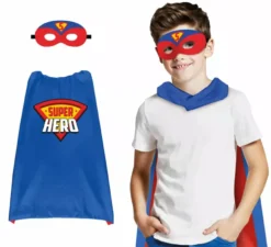 Set per bambini supereroi: maschera e mantello da 70 cm