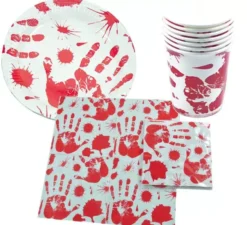 Set per halloween (6 piatti, 6 bicchieri e 6 tovaglioli)