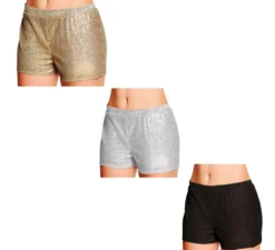 Shorts con paillettes in vari colori taglia L da donna