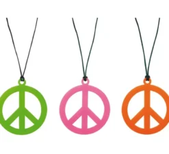 Simbolo della pace della collana hippy in colori assortiti
