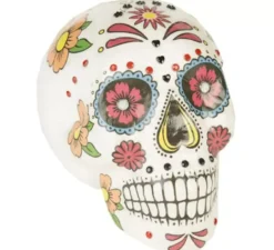 Skull Day of the Dead colorato 19 cm