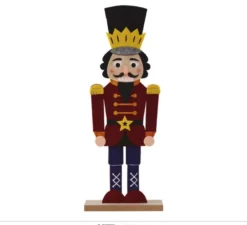 Soldato in legno rosso e feltro 42cm