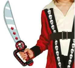 Spada da pirata con teschio in schiuma per bambini
