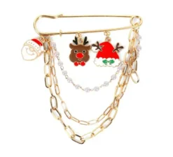 Spilla Statuine Natalizie con catena 8x8 cm