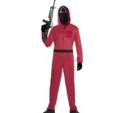 Squid Gioco Costume da scagnozzo con maschera per gli uomini