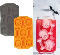 Stampi di cubetti di ghiaccio per halloween in 2 modelli assortiti 12x22 cm