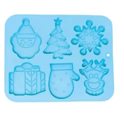 Stampo quadrato in silicone per 6 biscotti di Natale 22x18 cm