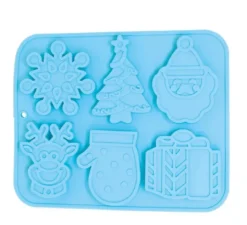 Stampo quadrato in silicone per 6 biscotti di Natale 22x18 cm