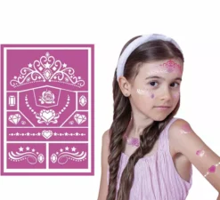 Stencil rosa per trucco da principessa per bambini 14x20 cm