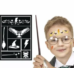 Stencil trucco mago per bambini nero 14x20 cm