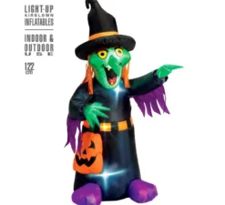Strega gonfiabile di Halloween con illuminazione, 122 cm