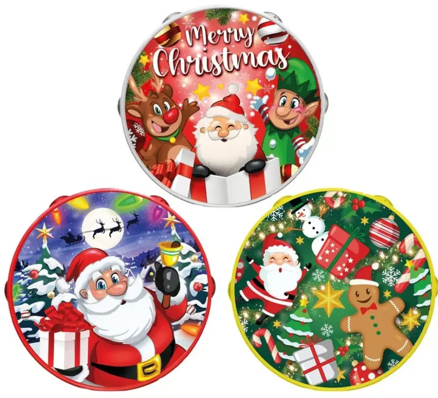 Tamburello di plastica di 13 cm decorato in vari modelli