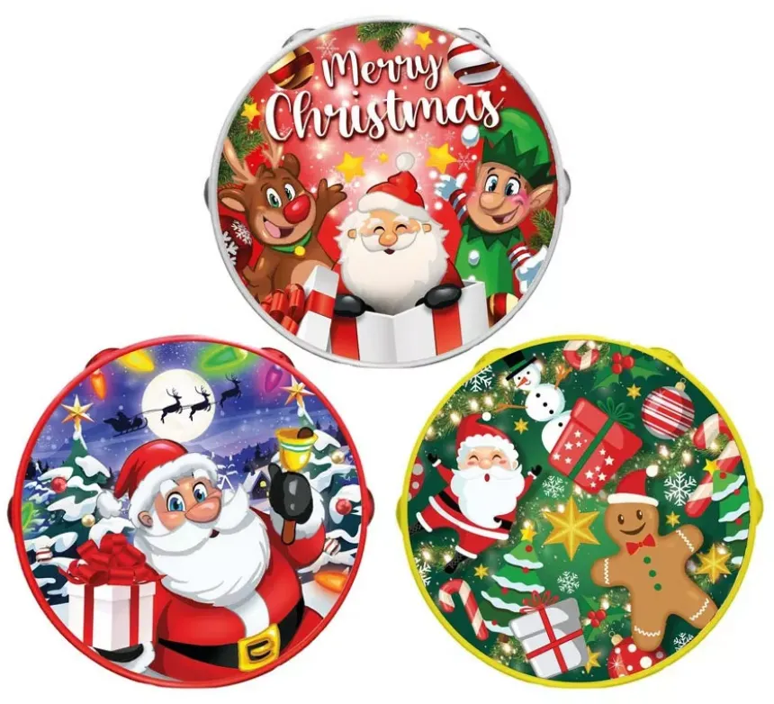 Tamburello di plastica di 17 cm decorato modelli assortiti