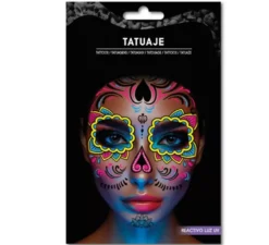 Tatuaggio Catrina giallo e rosa fluo