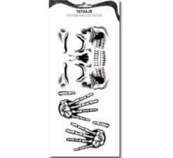 Tatuaggio con viso e mani scheletrici