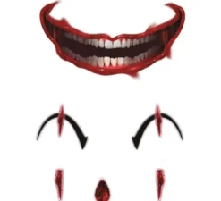 Tatuaggio viso pagliaccio 30x14 cm
