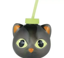 Tazza con cannuccia a LED illuminata da 17 cm per gatti
