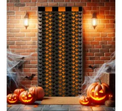 Tenda Halloween Pipistrelli Nera e Arancione 1x2 m