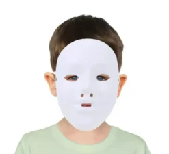 Terrificante maschera di carta bianca per bambini