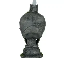 Teschio con candela e muschio con luce 35 cm