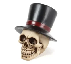 Teschio dello sposo con cappello in resina 7,5x9x9 cm