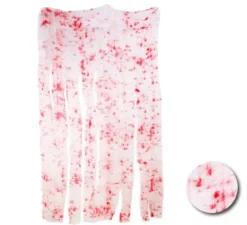 Tessuto bianco con sangue finto decorativo 1x1,65 mt