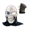 Tessuto con maschera teschio bianco e occhi blu