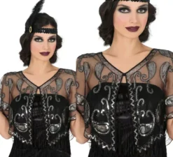 Top Charleston con paillettes trasparenti da donna