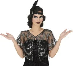 Top Charleston con paillettes trasparenti da donna
