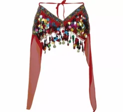Top di danza del ventre rosso