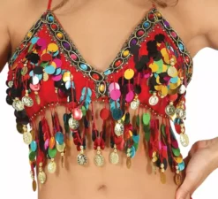 Top di danza del ventre rosso