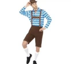 Tradizionale costume tedesco blu e marrone per un uomo