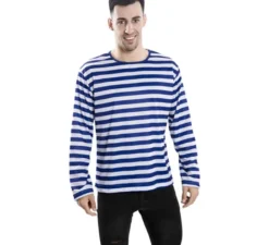 T-shirt a righe bianche e blu per adulti